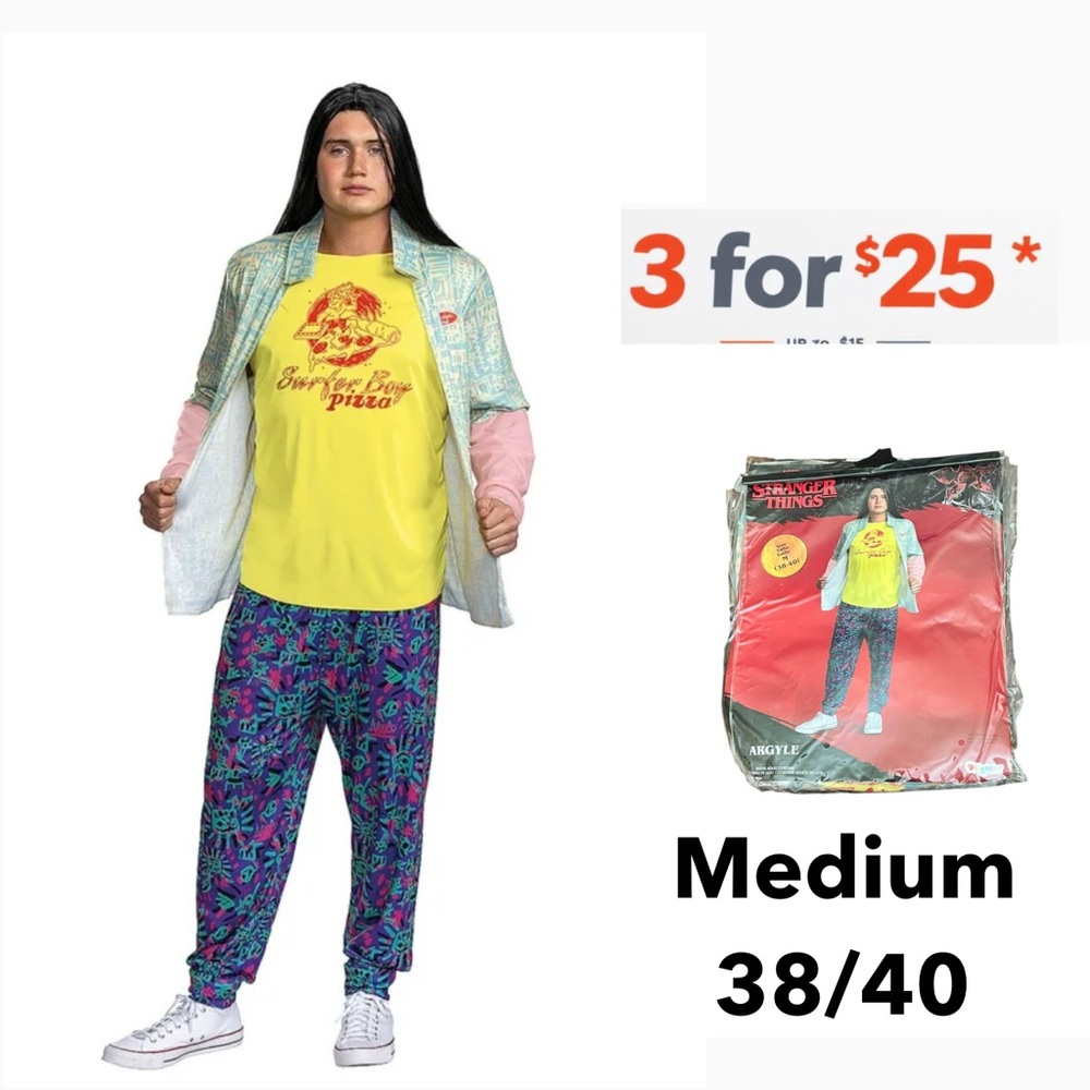 Men's Costume Set - Yellow, Blue, Pink